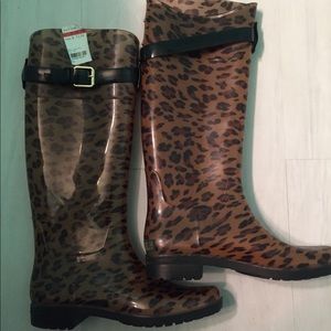 Ralph Lauren cheetah print rain boots, NWT, size 7
